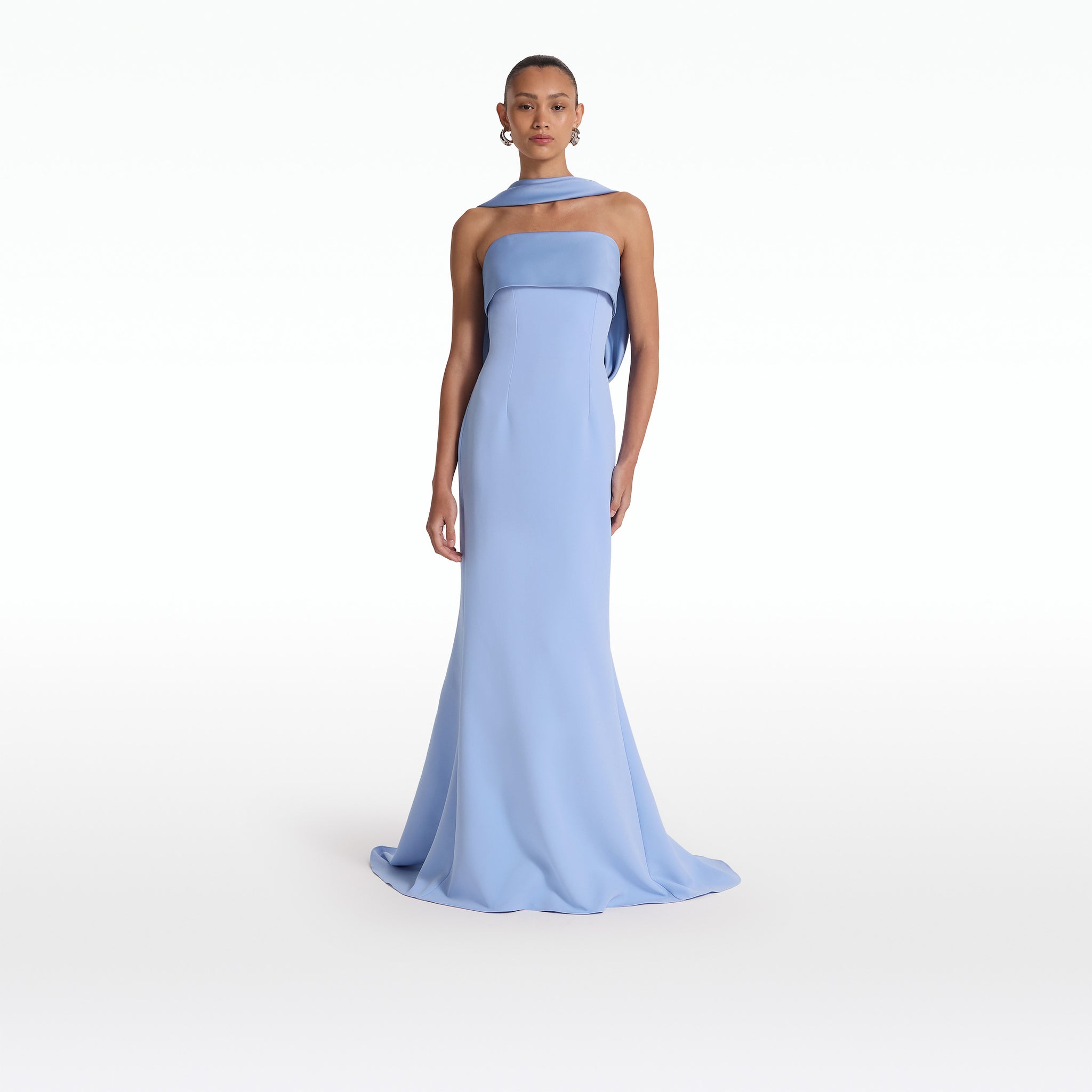 Roshana Carolina Blue Long Dress – Safiyaa London