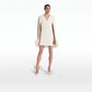 Rowenal Ivory Feather-Trimmed Short Dress