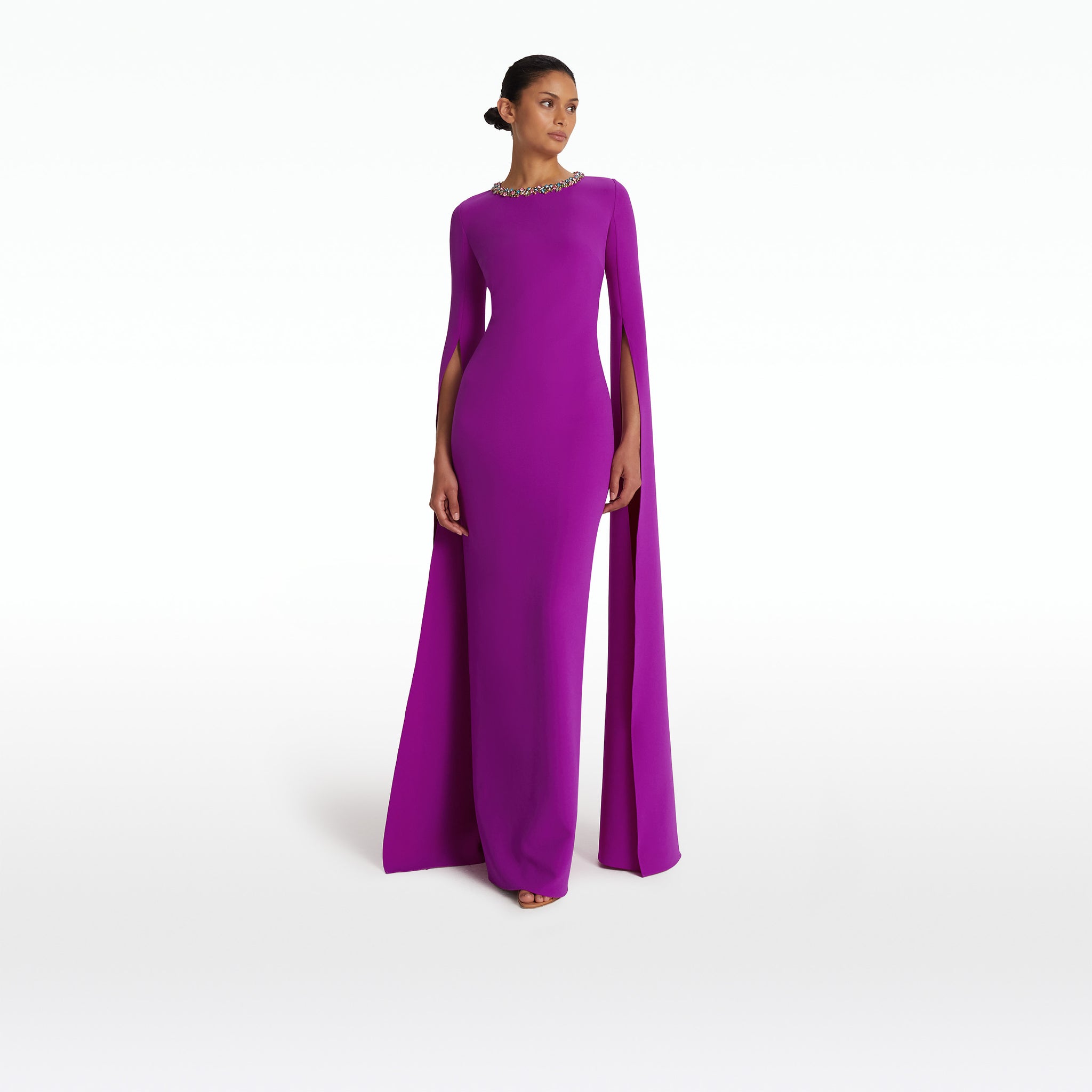 Talina Magenta Long Dress Safiyaa London