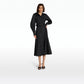 Evie Black Cotton & Silver Midi Dress