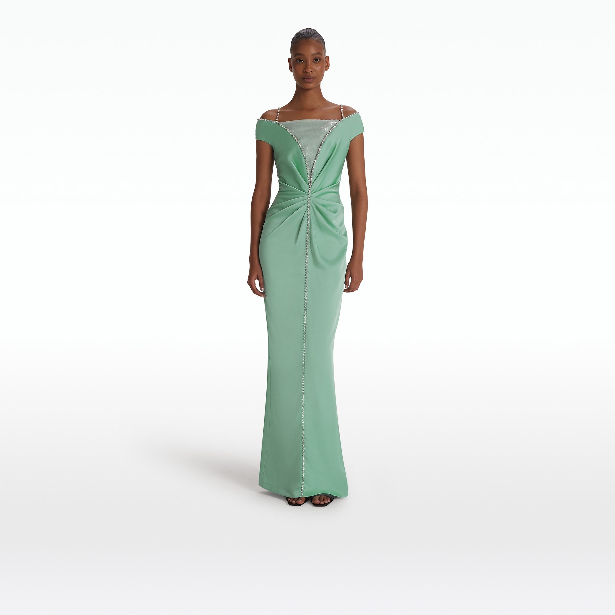 Sea green long dress outlet