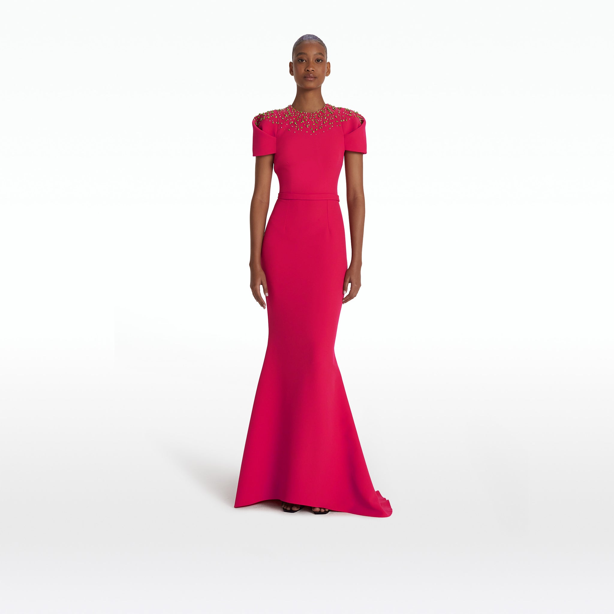 Raspberry evening dress sales