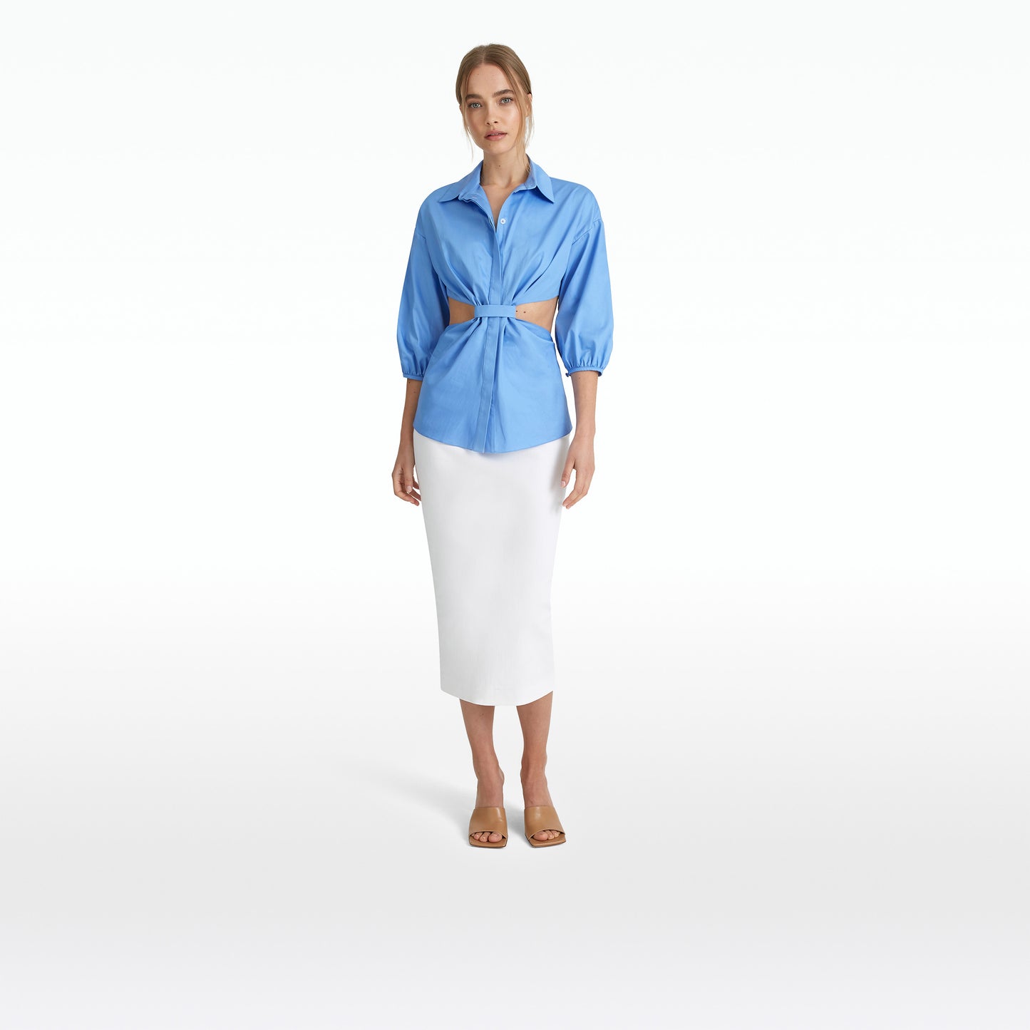 Stella Safiyaa Blue Cotton Shirt