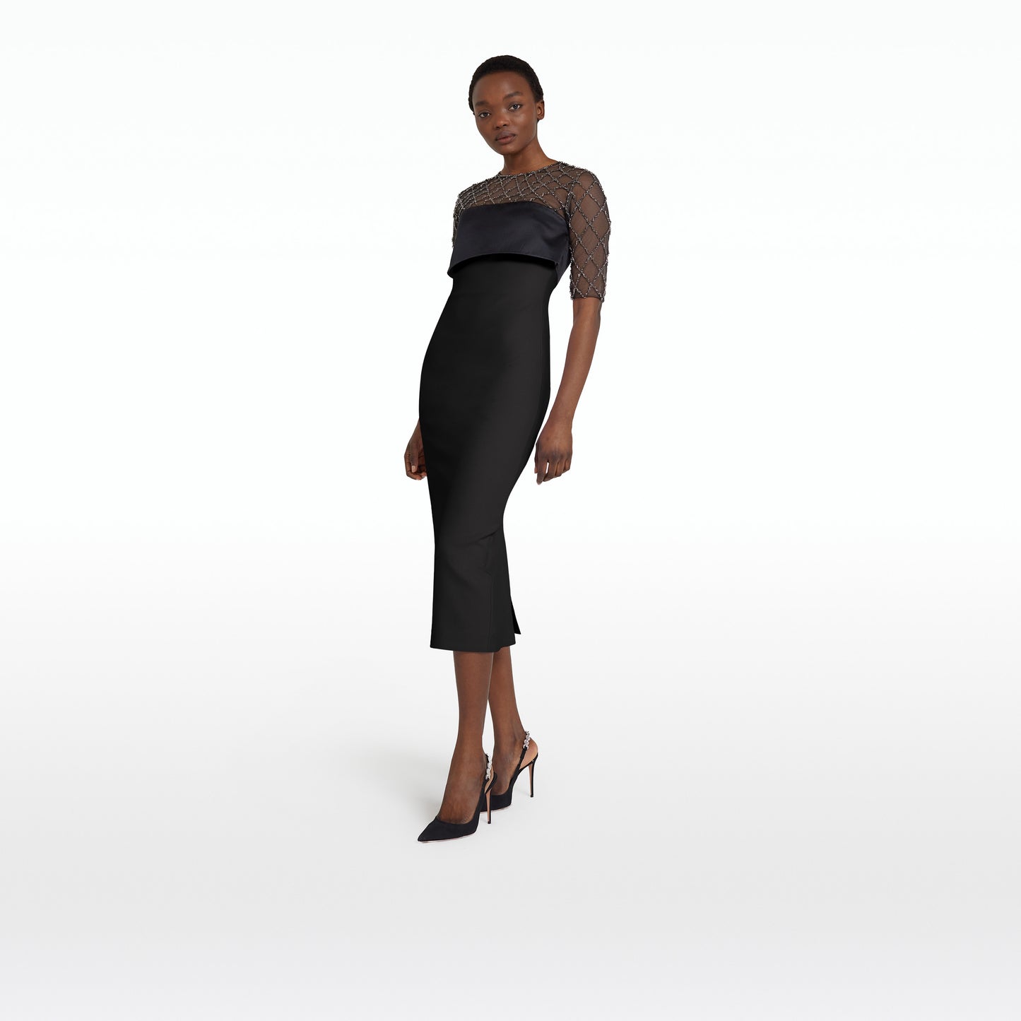 Anghelina Black Midi Dress