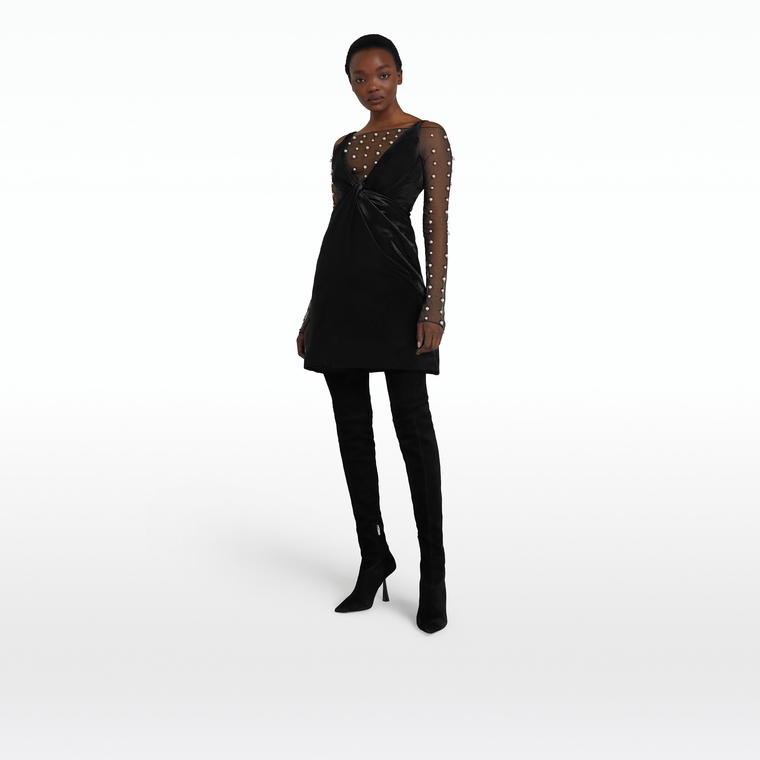 Amala Black Short Dress