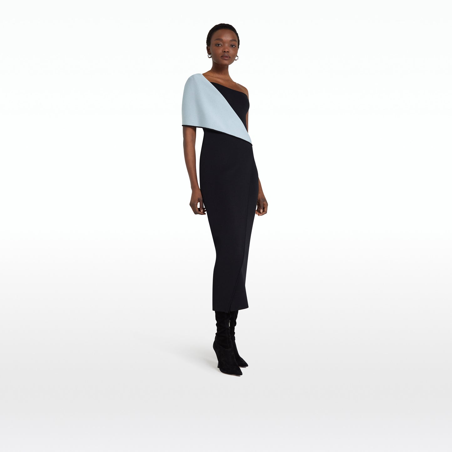 Kristine Black & Brunnera Knit Dress
