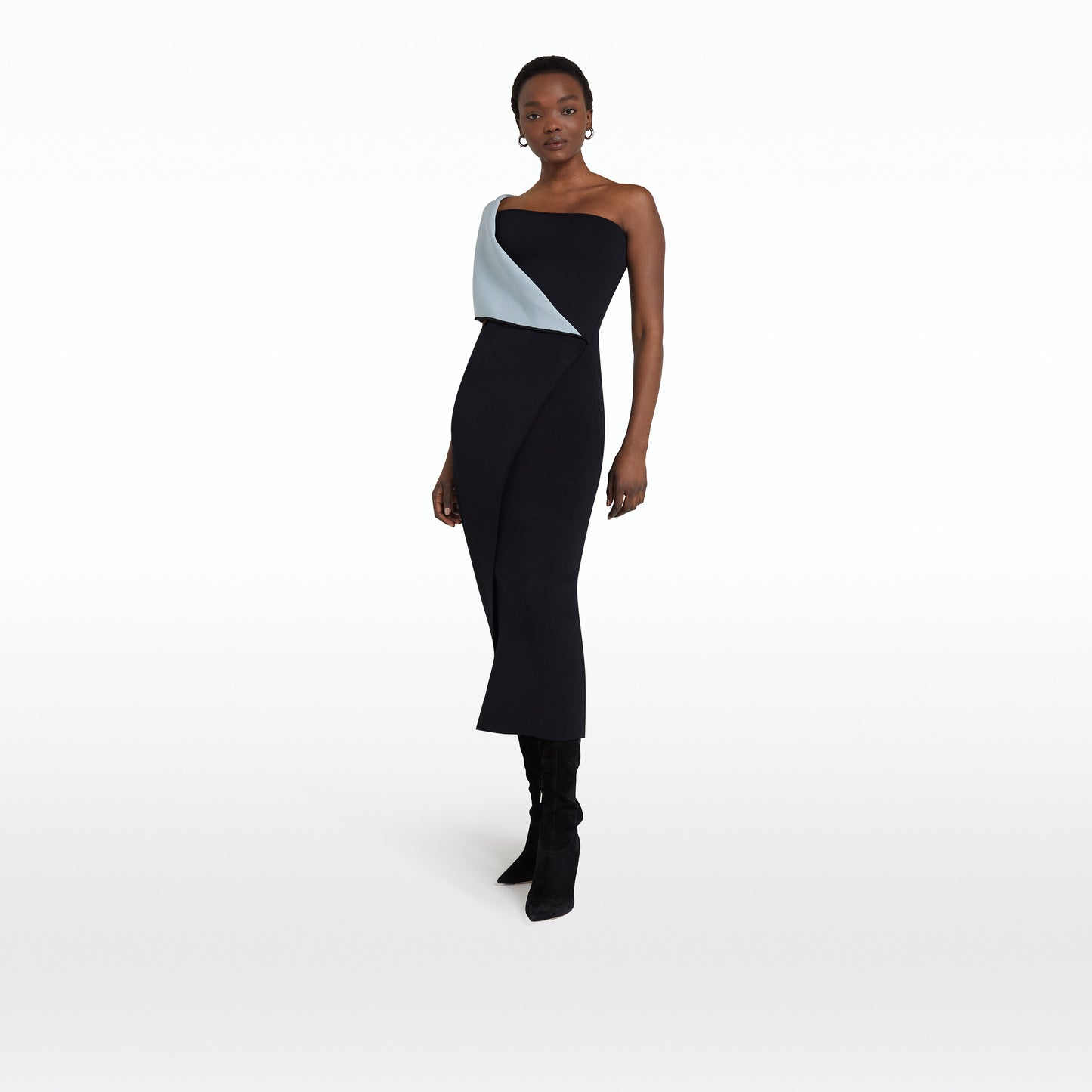 Kristine Black & Brunnera Knit Dress