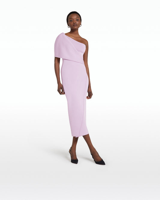 Kristine Lilac Snow Knit Midi Dress