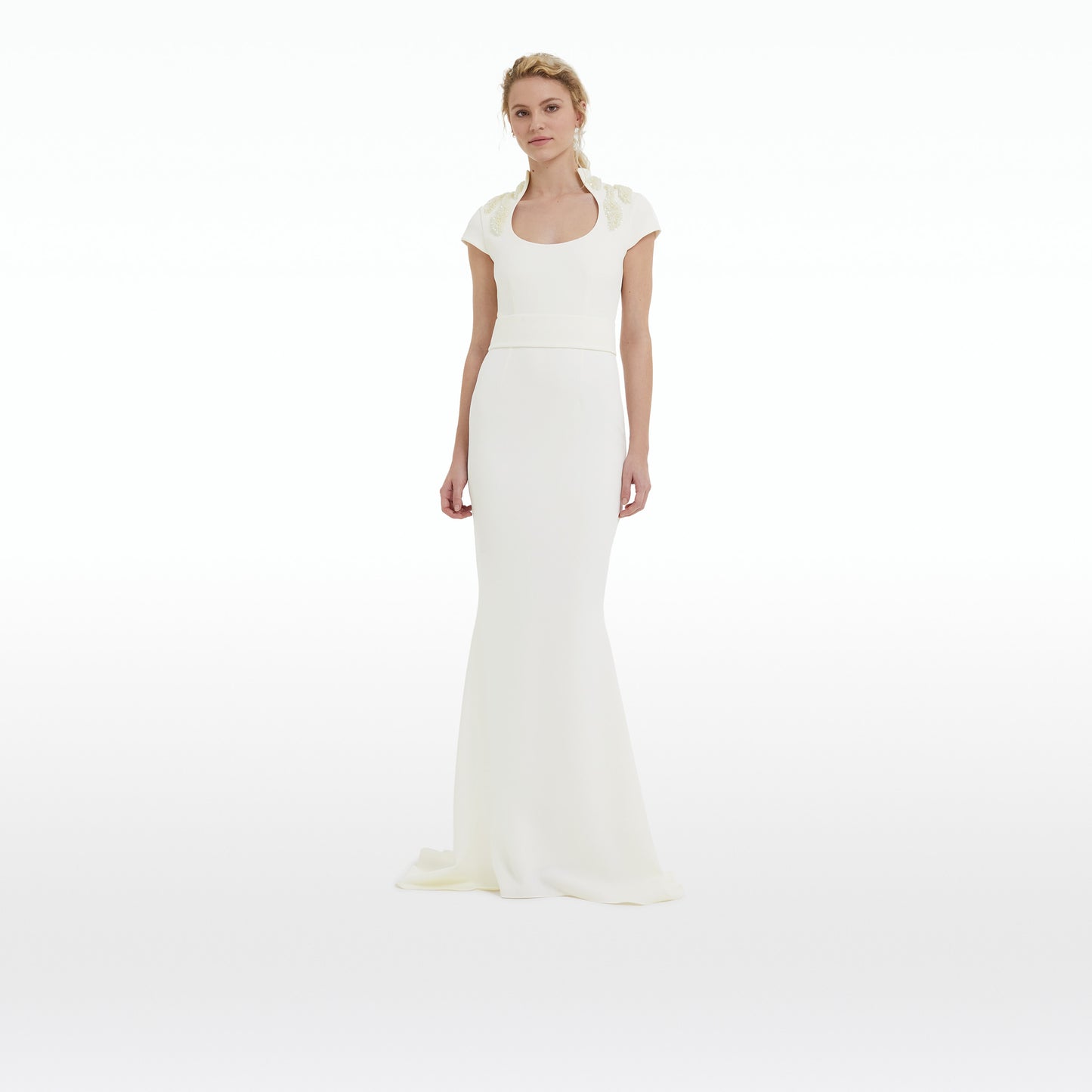 Rubena Curled Leaf Embroidered Dress