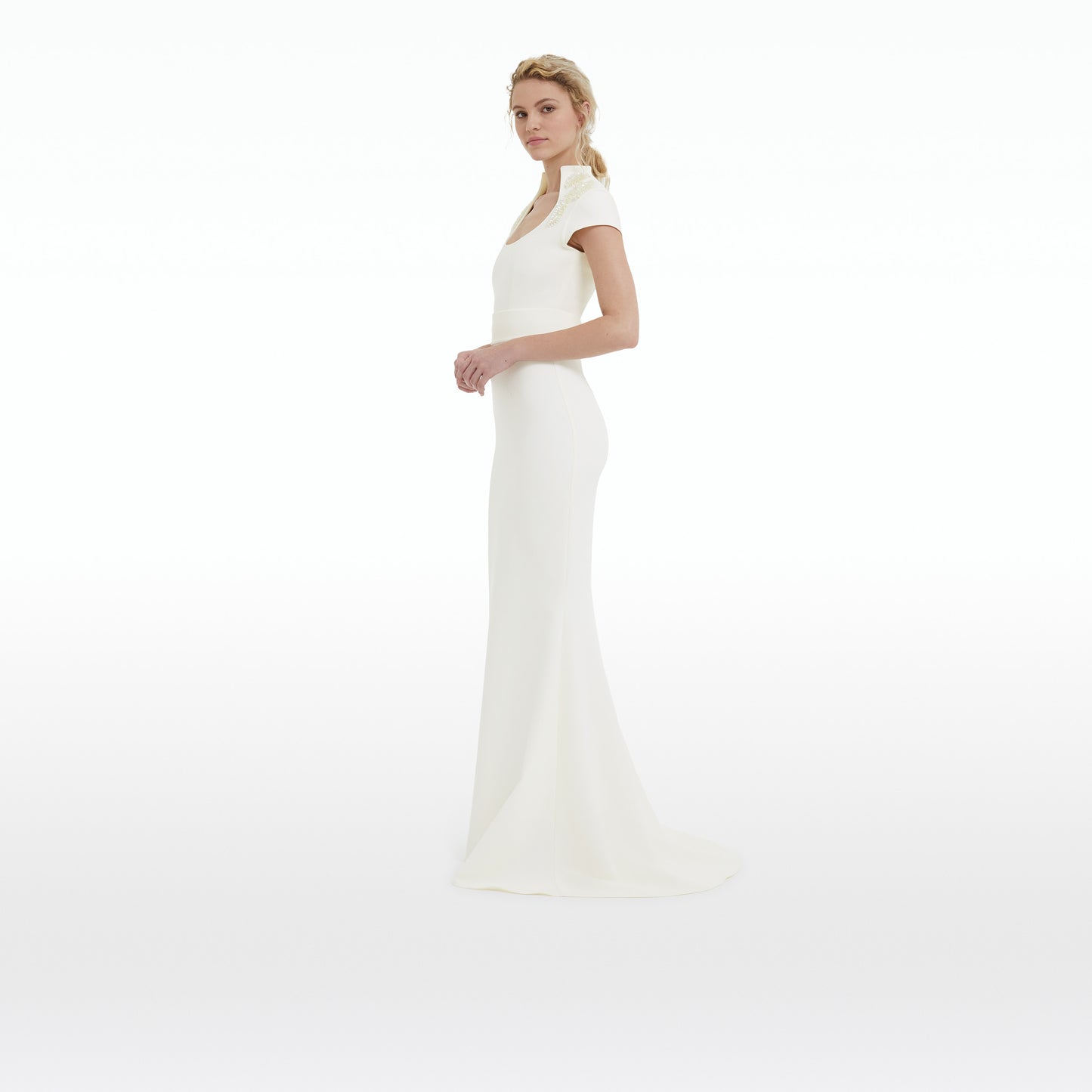 Rubena Curled Leaf Embroidered Dress