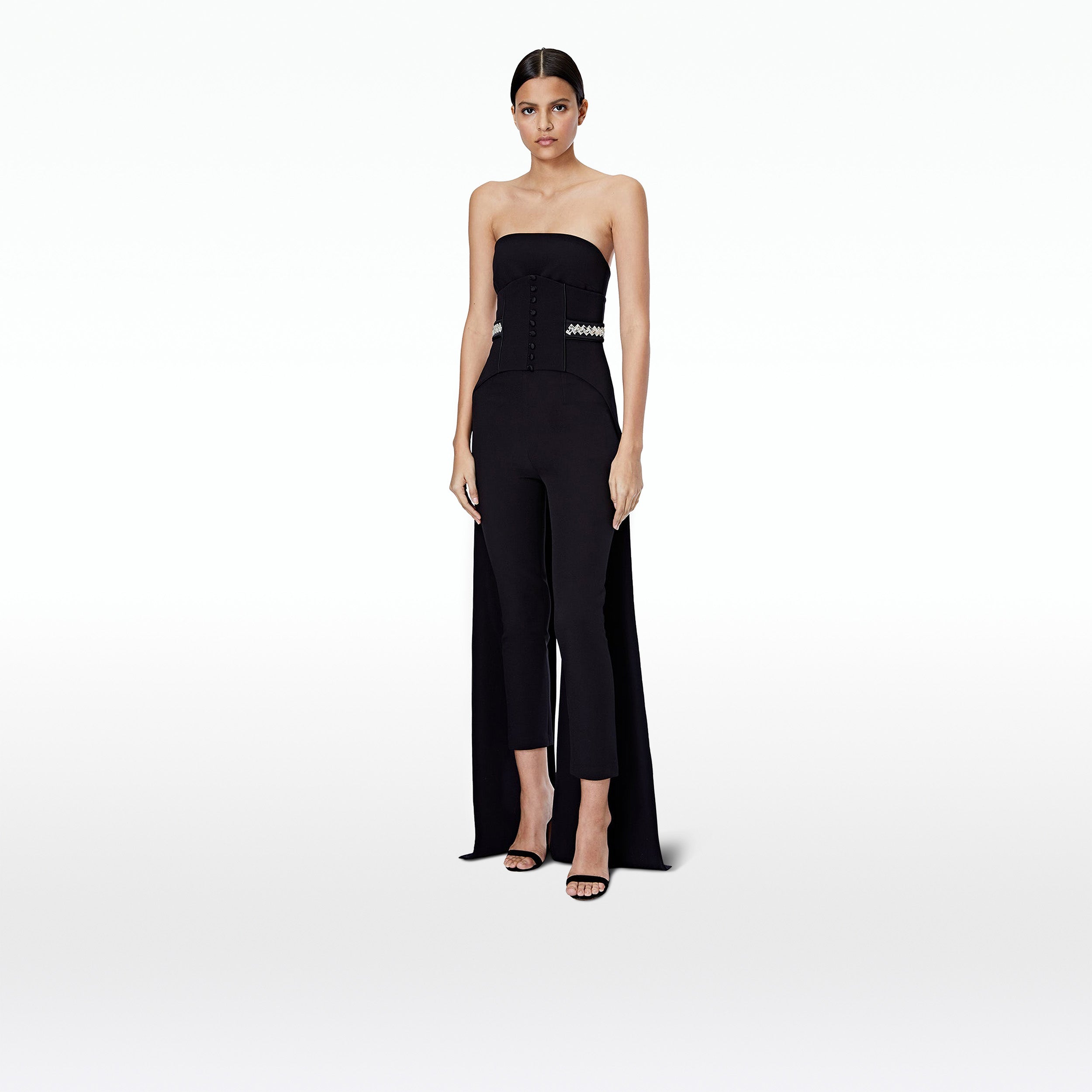 Jonty Embroidered Black Corset Belt