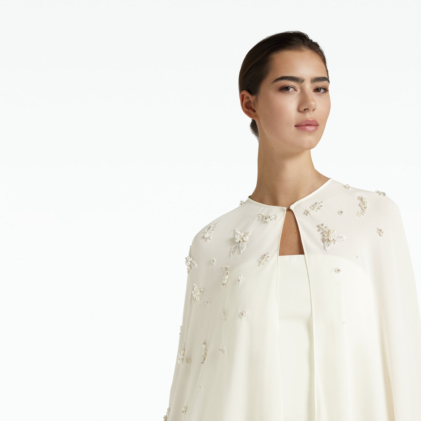 Cici Ivory Embroidered Cape