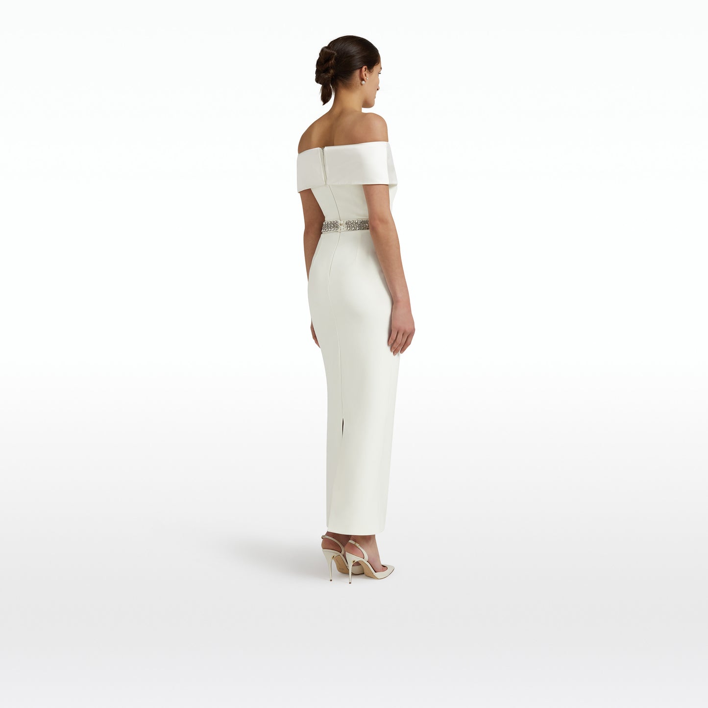 Drax Ivory Dress With Embroidered Belt