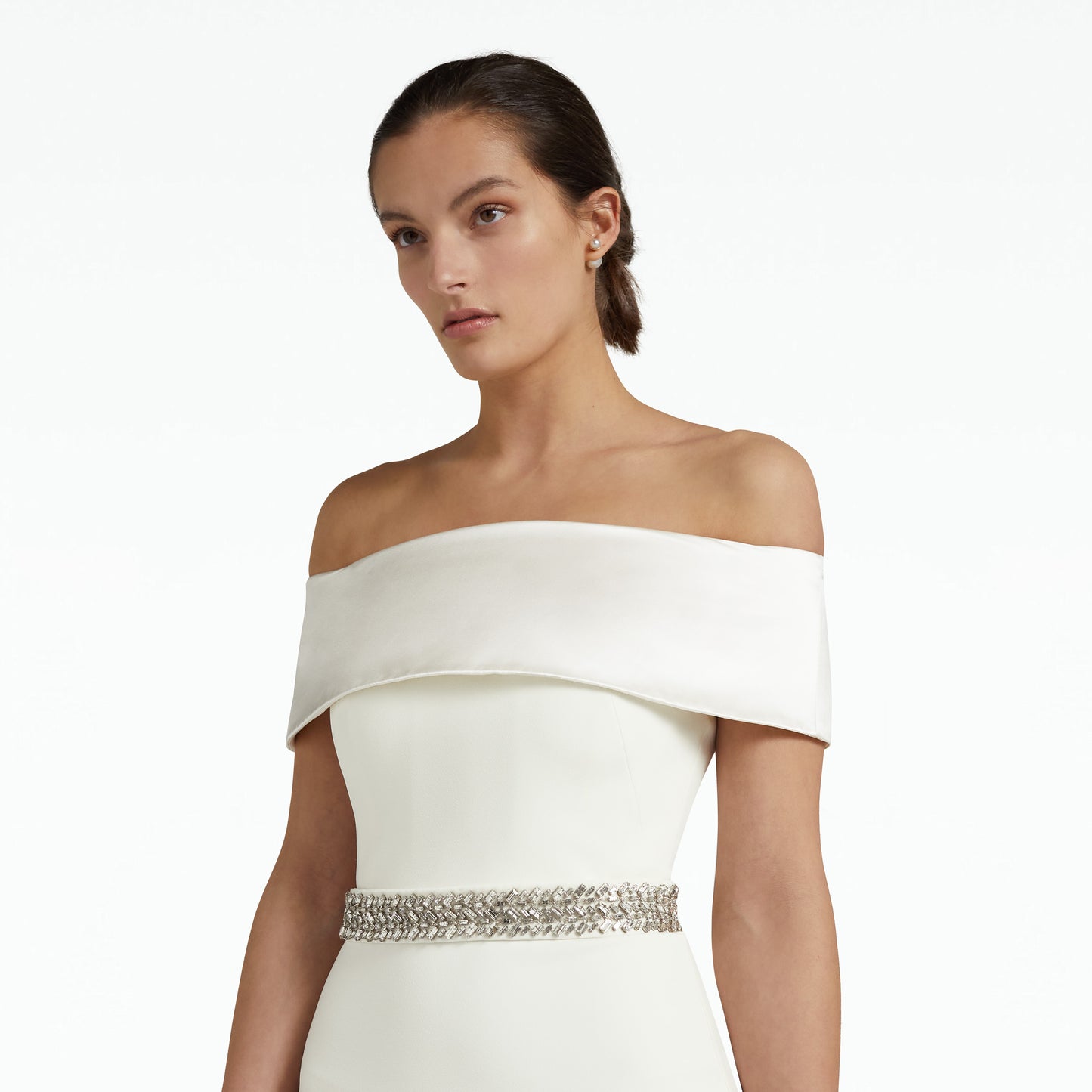 Drax Ivory Dress With Embroidered Belt