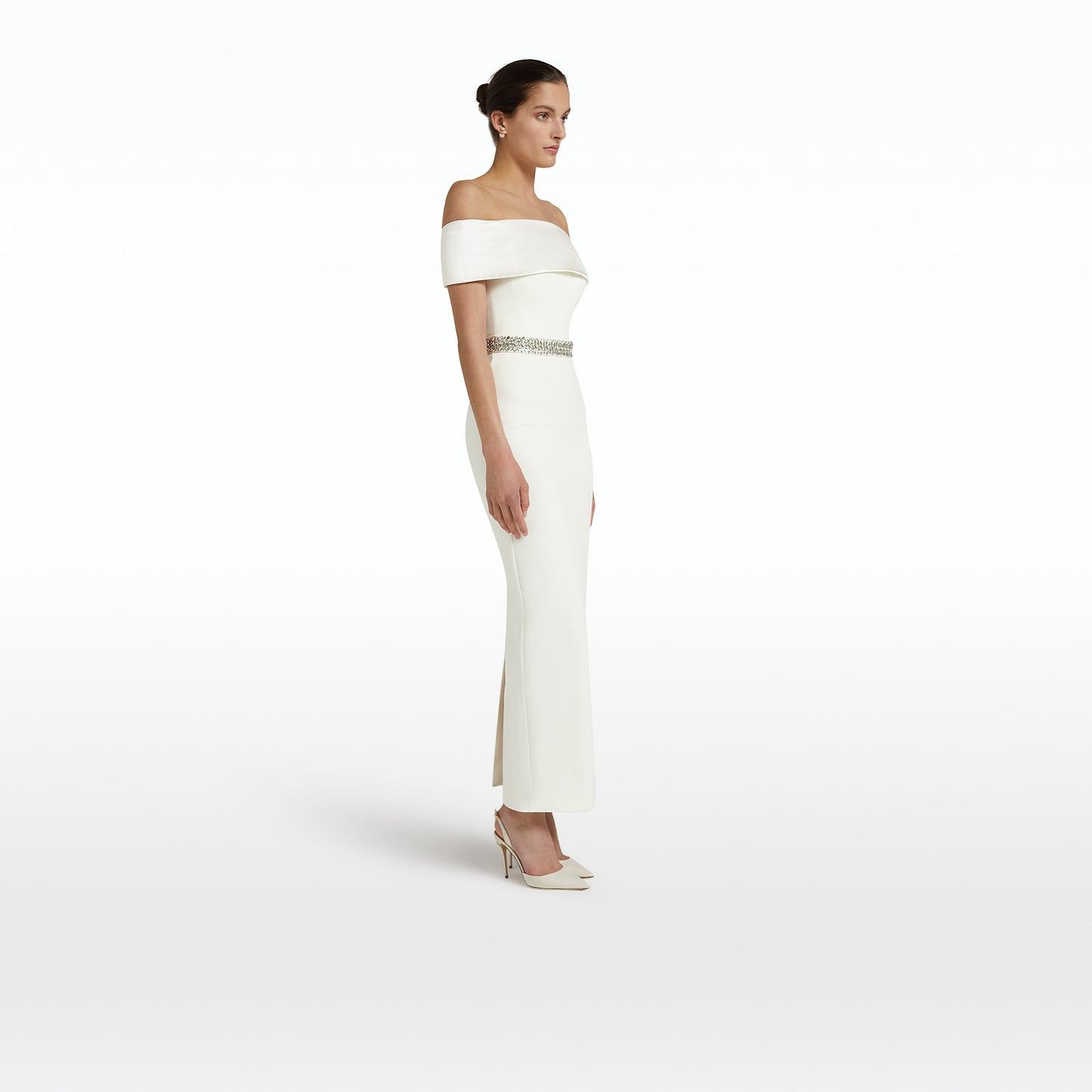 Drax Ivory Dress With Embroidered Belt