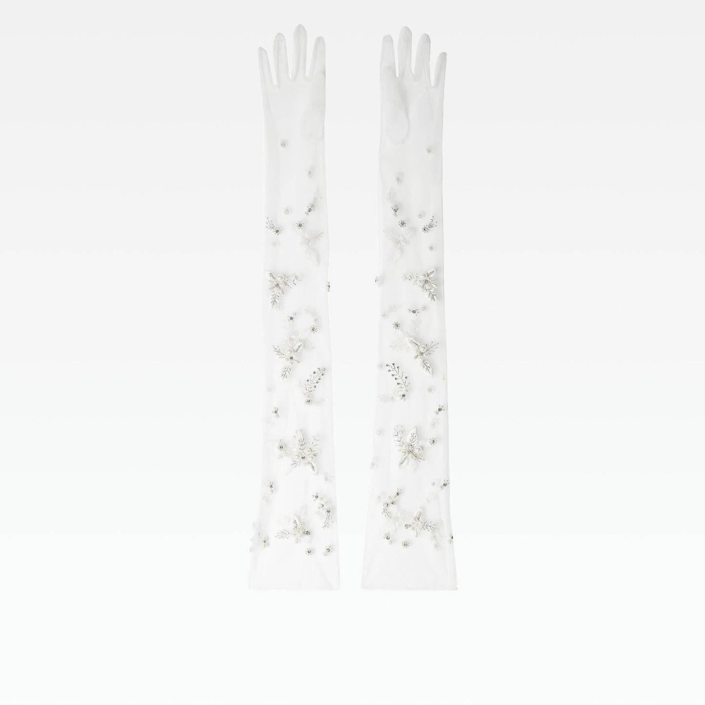 Astin Ivory & Pearl Floral Gloves