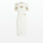 Rosa Ivory Embroidered Midi Dress