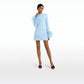 Rena Pale Blue Feather-Trimmed Short Dress