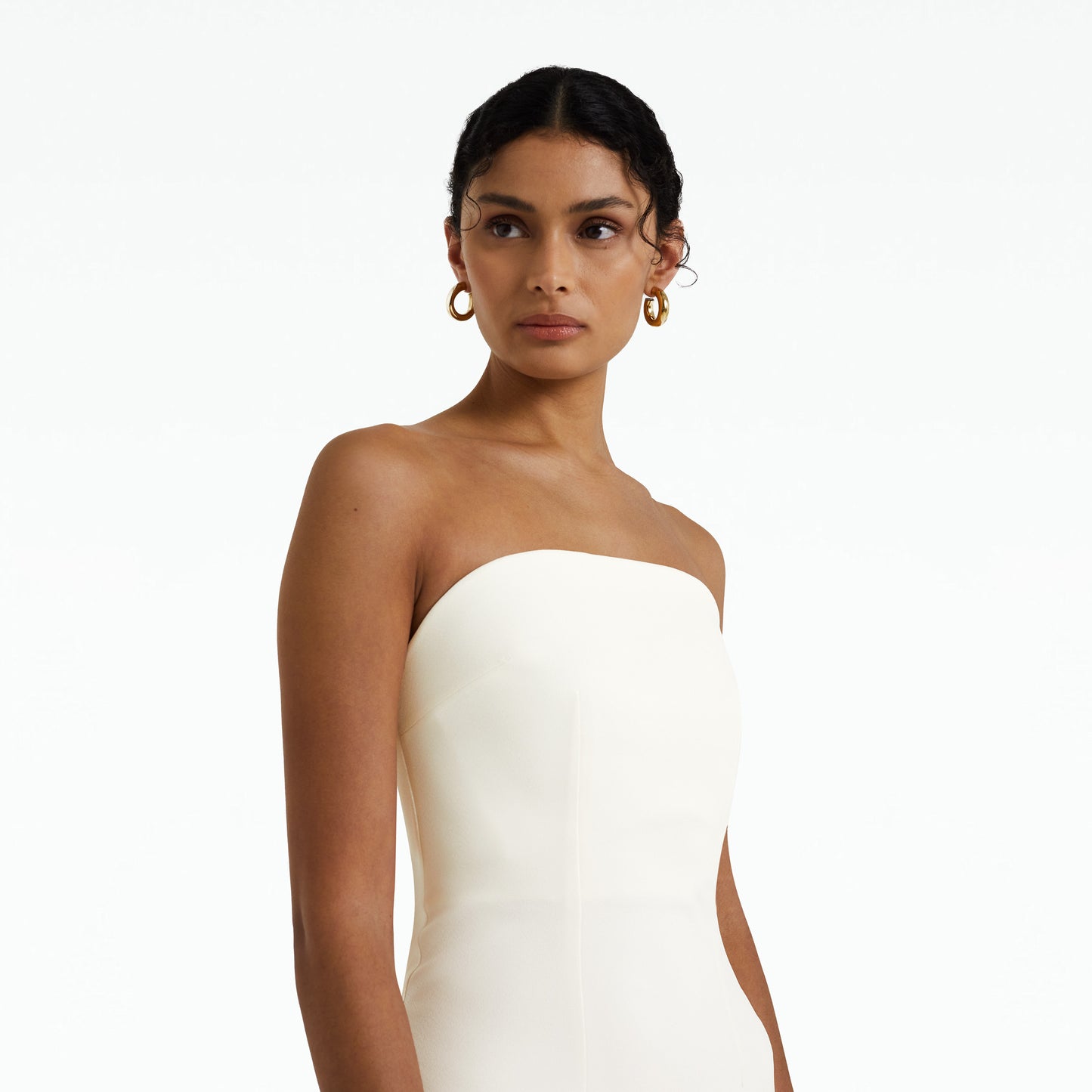 Soshin Ivory Strapless Dress