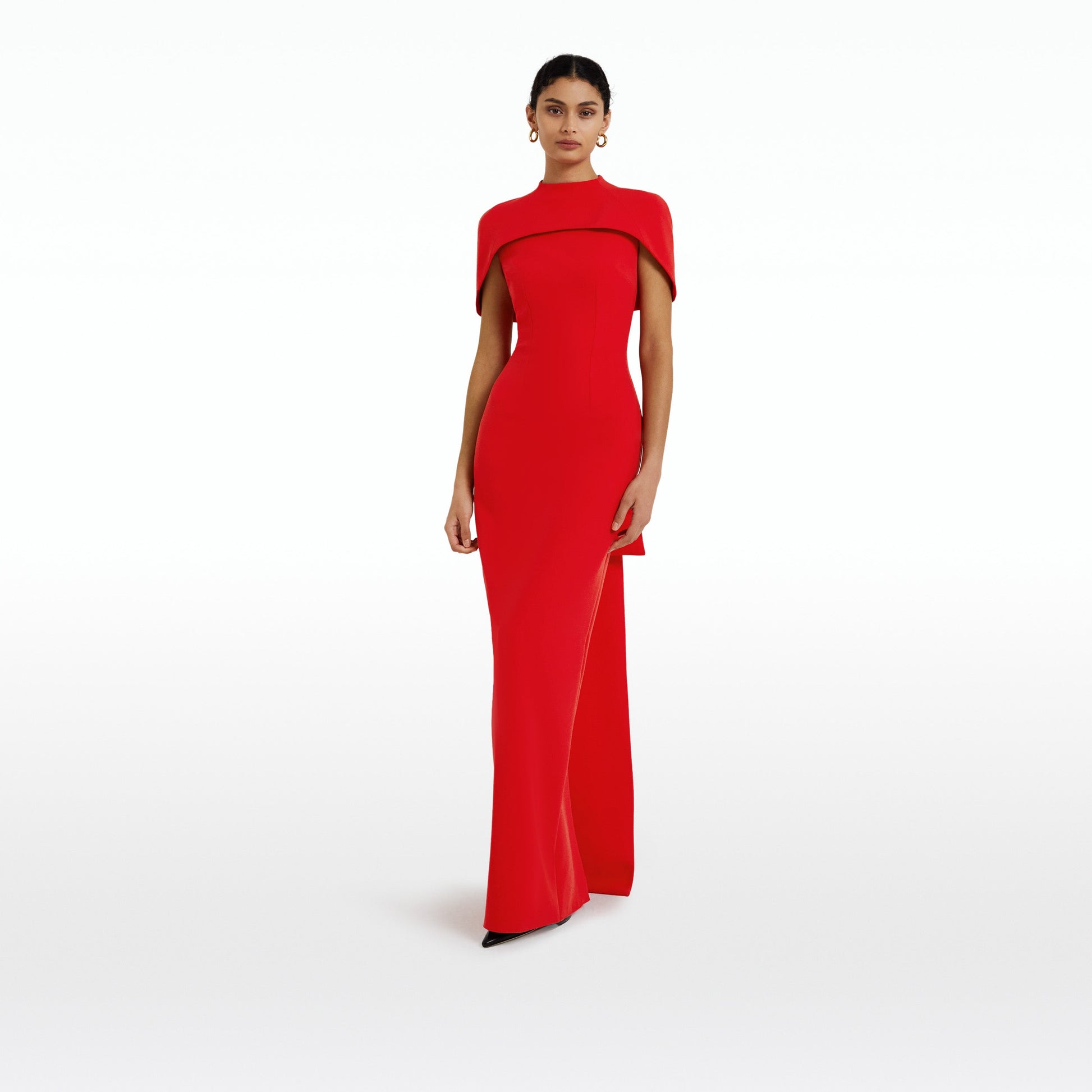 Kalika Scarlet Red Long Dress Safiyaa London Kalika Scarlet Red Long Dress Safiyaa London