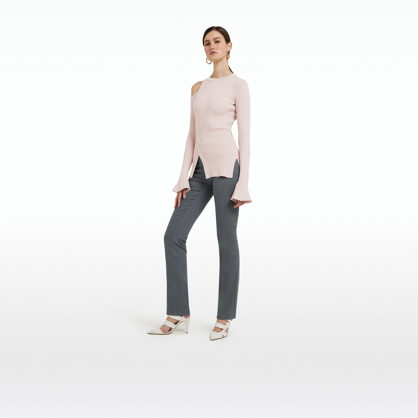 Goldie Light Grey Denim Trousers