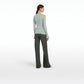 Narqis Khaki Vegan Leather Trousers