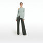 Narqis Khaki Vegan Leather Trousers