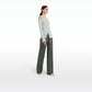 Narqis Khaki Vegan Leather Trousers