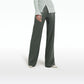 Narqis Khaki Vegan Leather Trousers