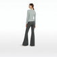 Halluana Khaki Vegan Leather Trousers
