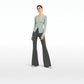 Halluana Khaki Vegan Leather Trousers