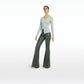 Halluana Khaki Vegan Leather Trousers