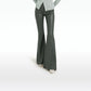 Halluana Khaki Vegan Leather Trousers