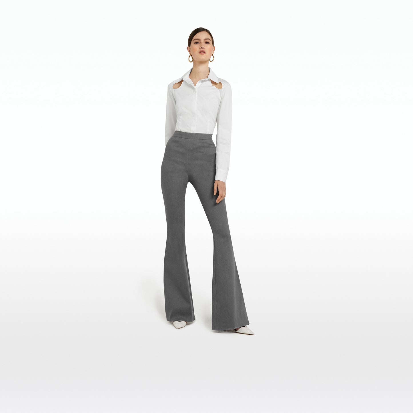 Halluana Light Grey Denim Trousers