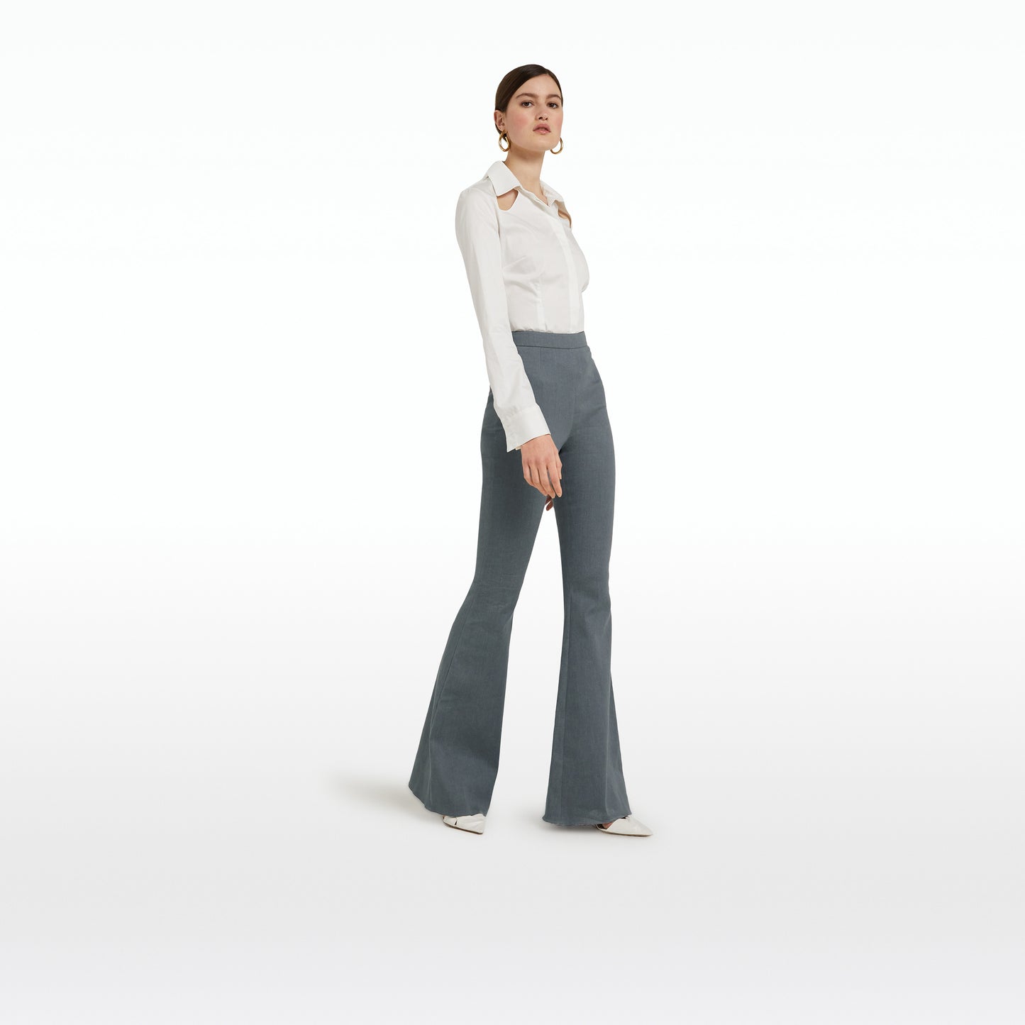 Halluana Light Grey Denim Trousers