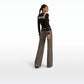 Narqis Dark Taupe Vegan Leather Trousers