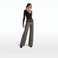 Narqis Dark Taupe Vegan Leather Trousers