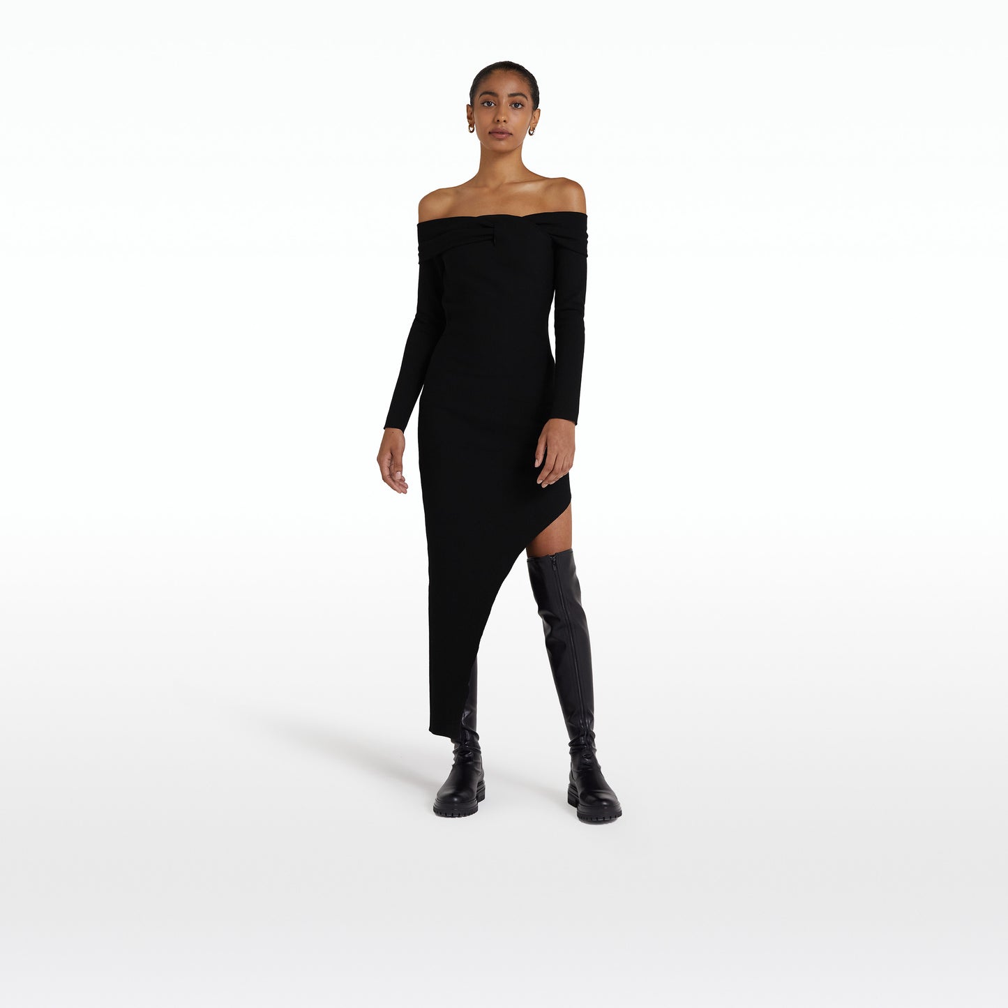 Belle Black Midi Dress