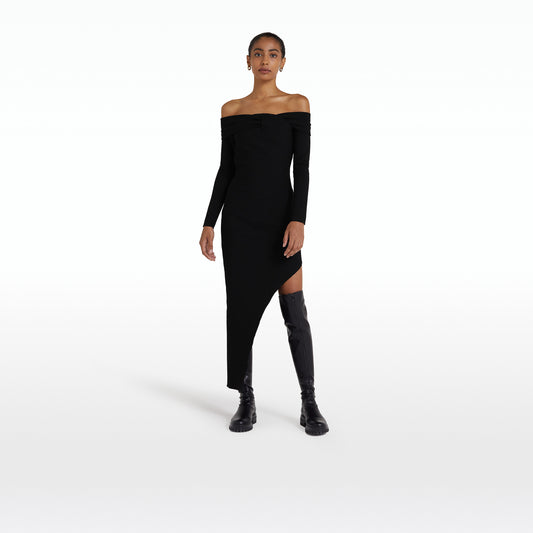 Belle Black Midi Dress
