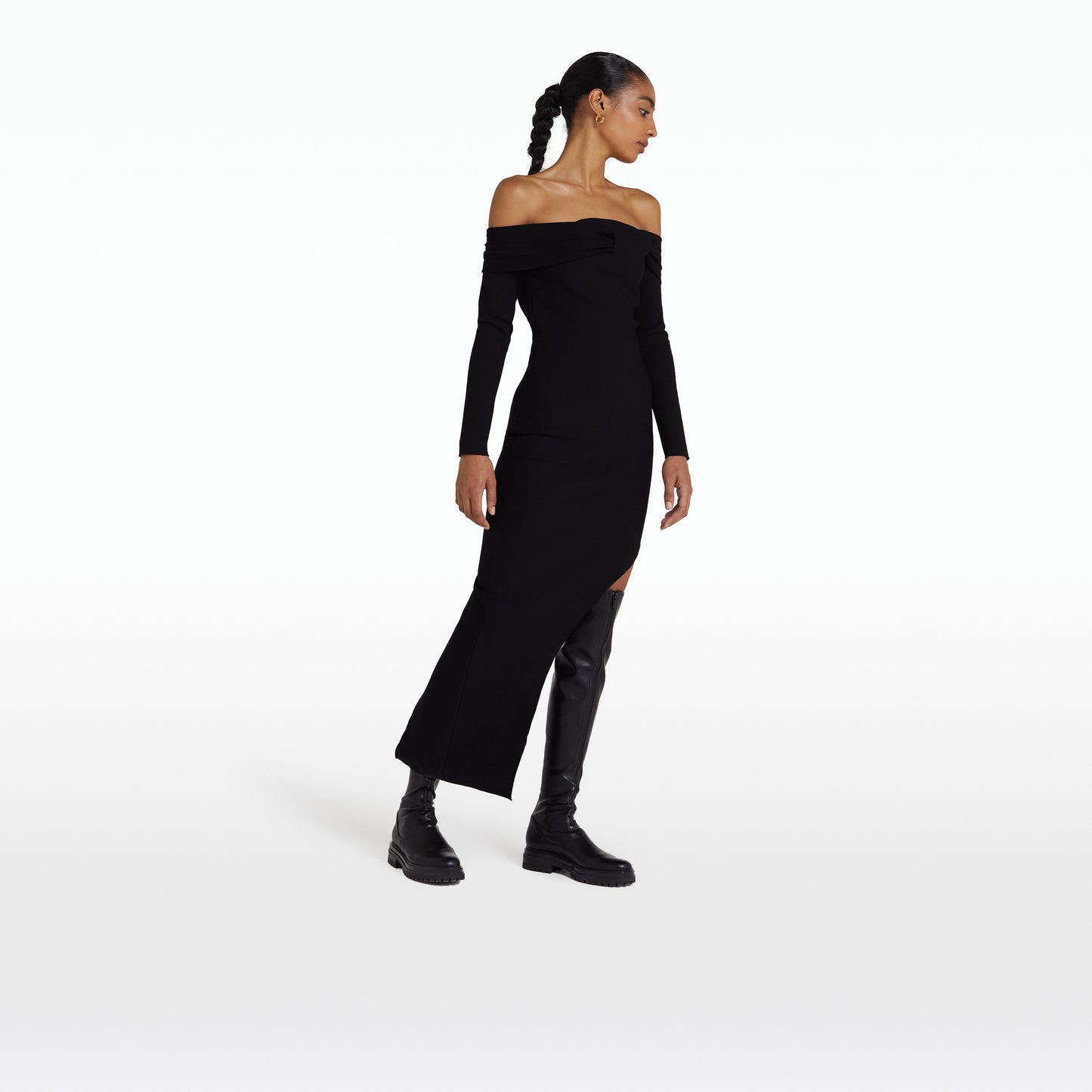 Belle Black Midi Dress