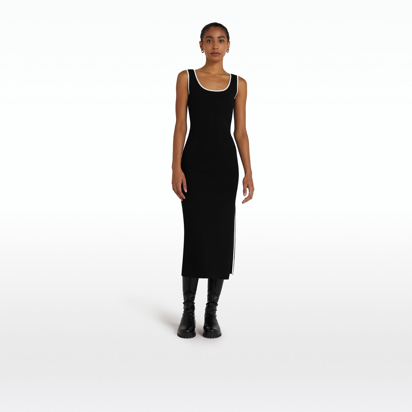 Lille Black Midi Knit Dress