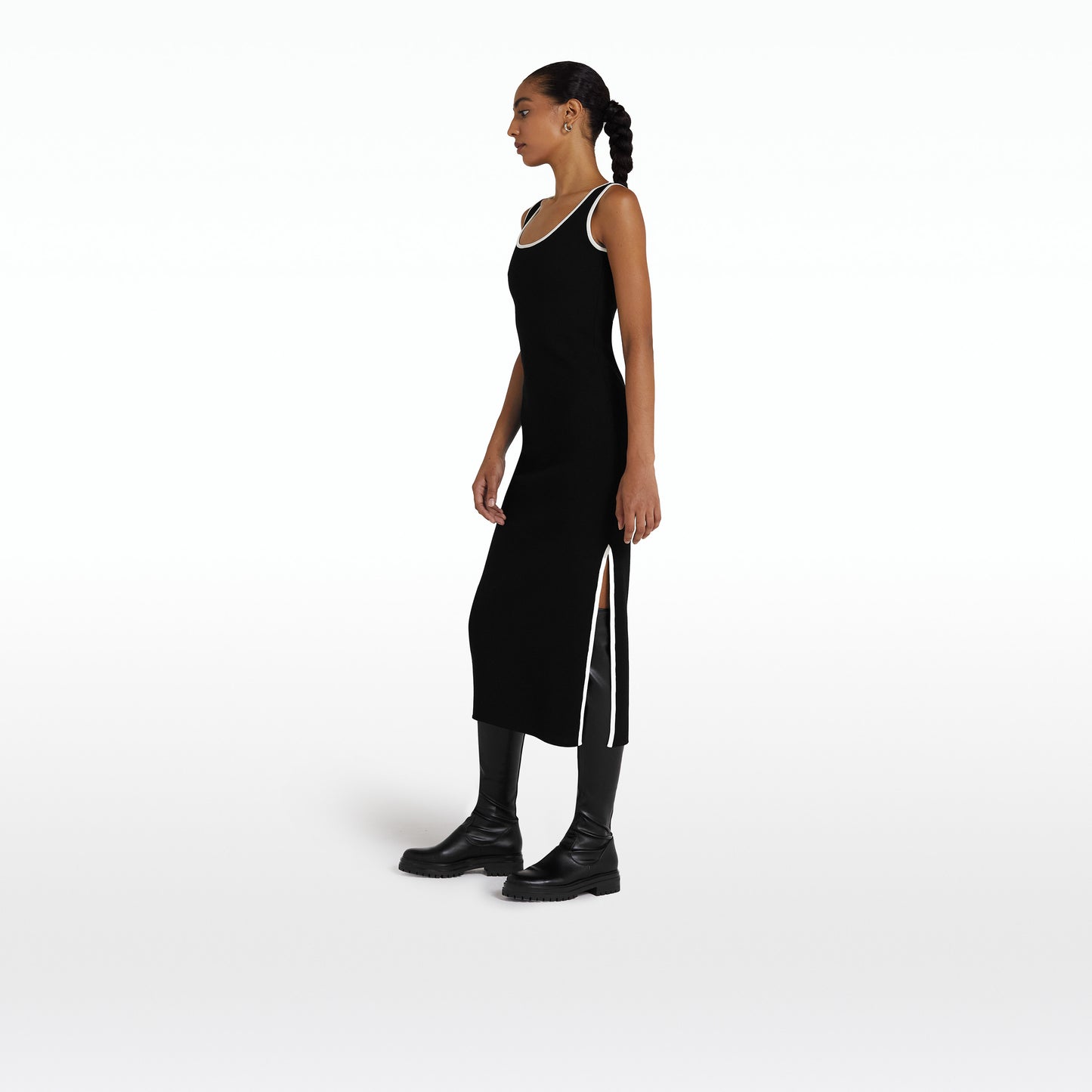 Lille Black Midi Knit Dress