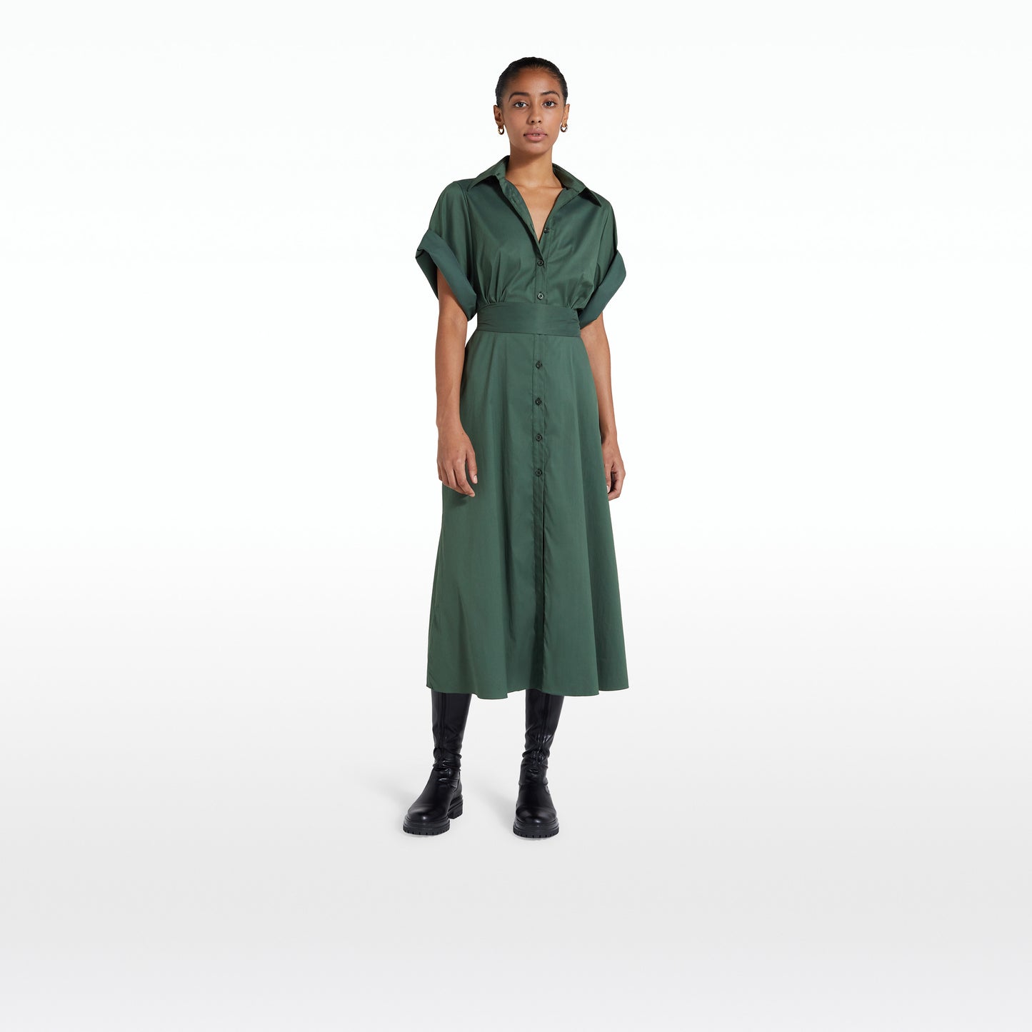 Cezanne Moss Green Midi Dress