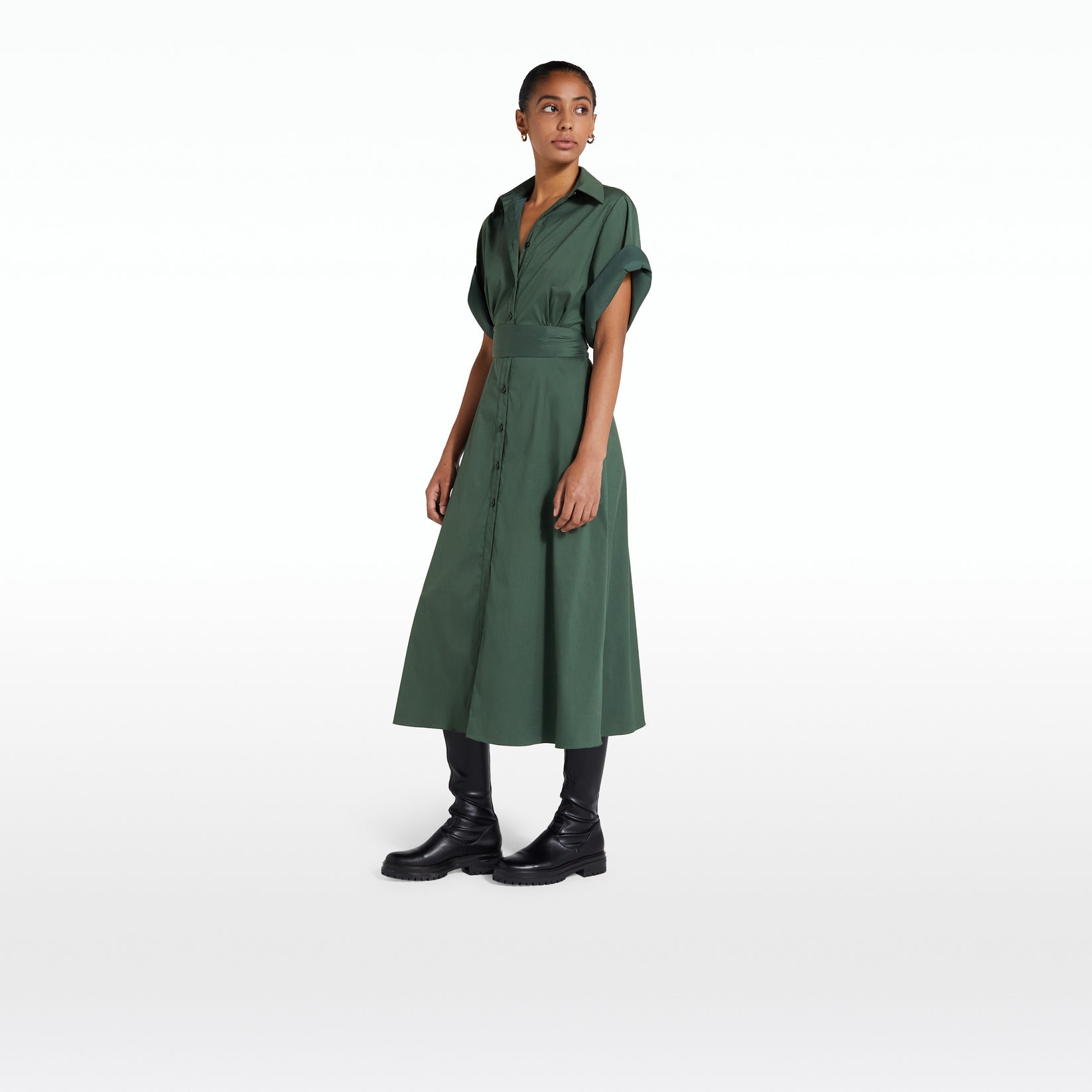 Cezanne Moss Green Midi Dress – Safiyaa London