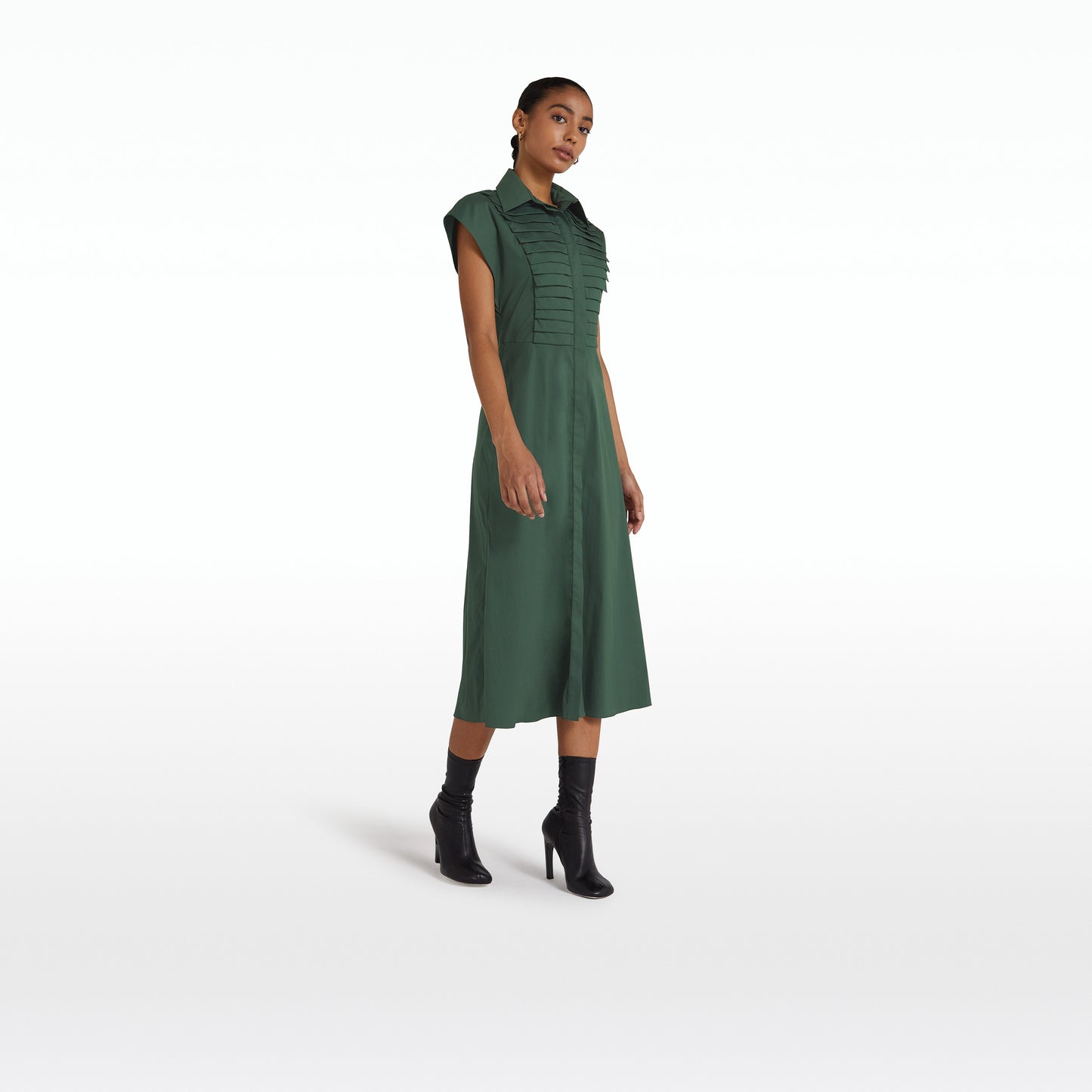 Blisse Moss Green Midi Dress