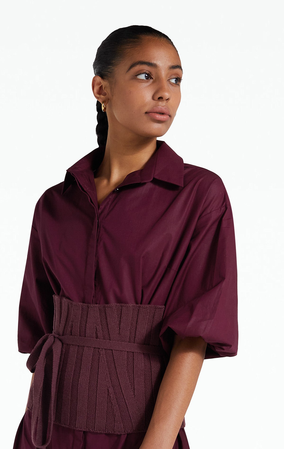 Corset Burgundy Knit Belt