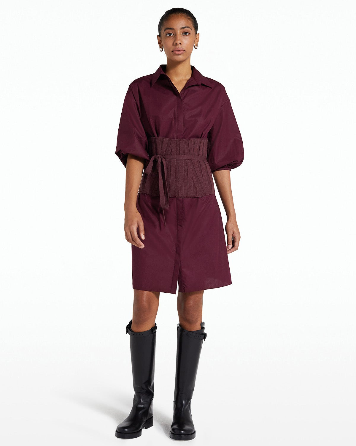 Corset Burgundy Knit Belt