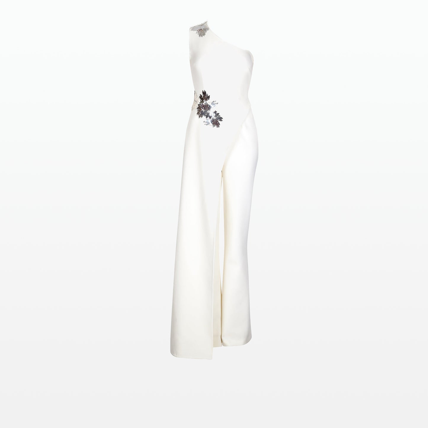 Rhea Silver Embroidered Asymmetric Jumpsuit