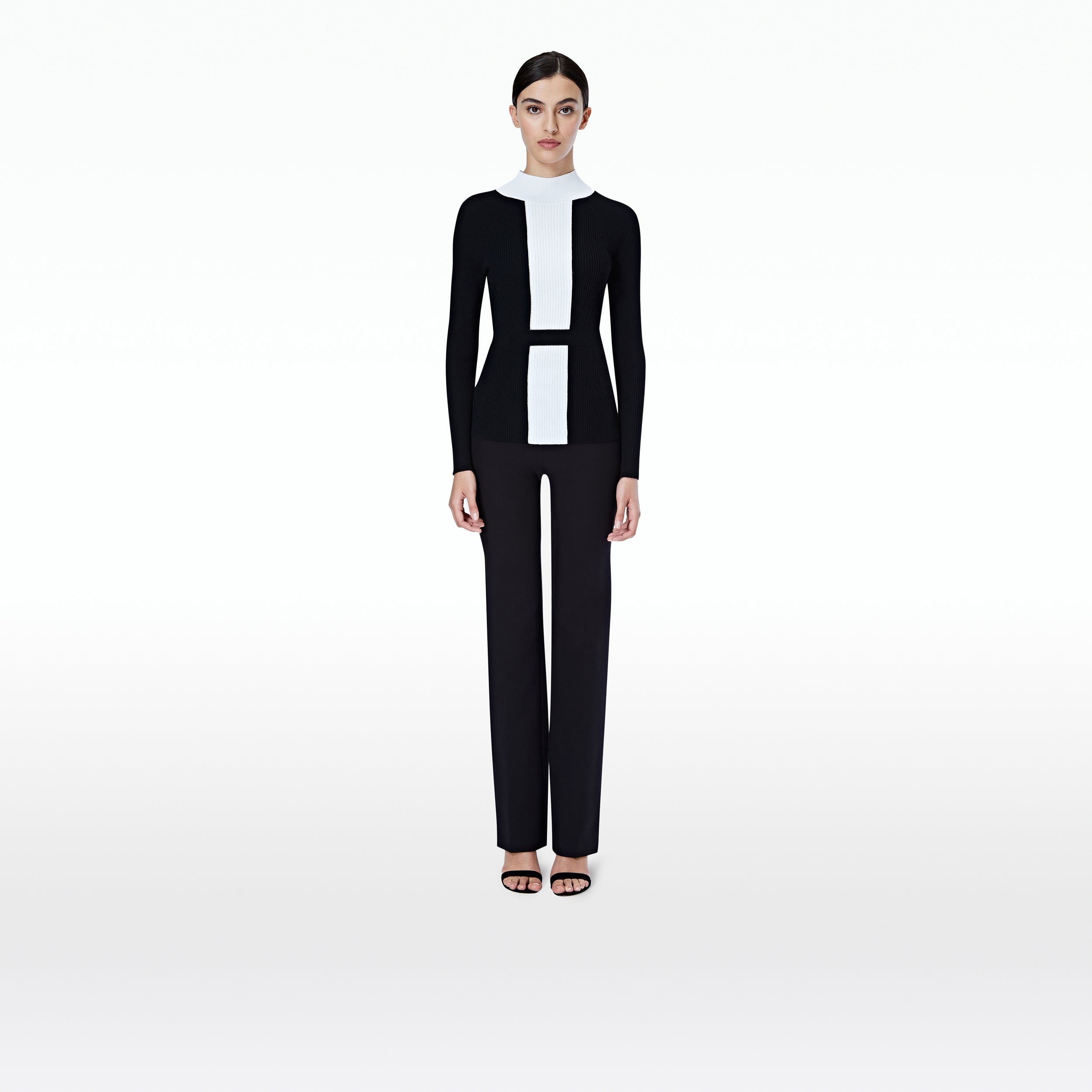 Myrna Black and Ivory Knit