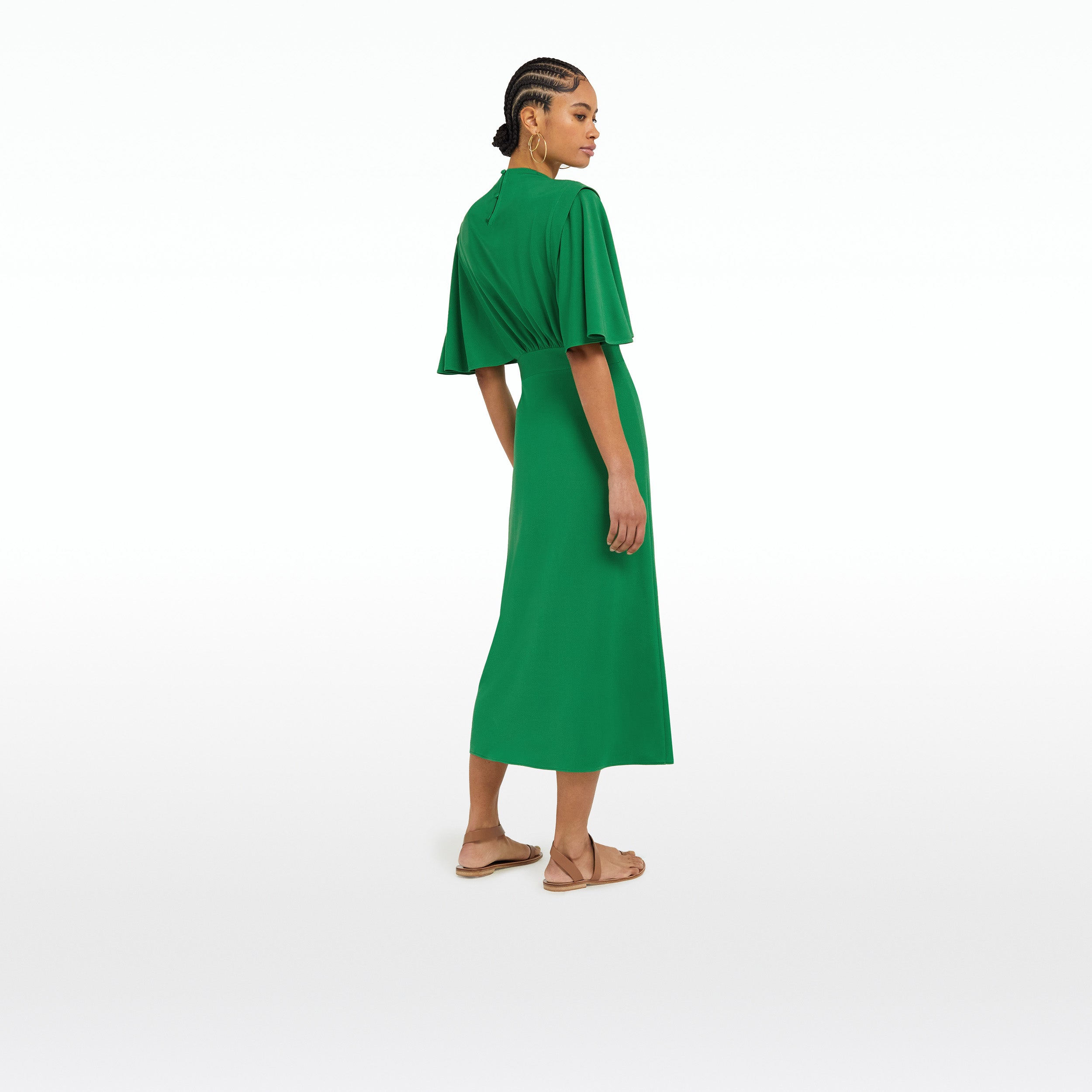 Alena midi dress in jewel on sale green